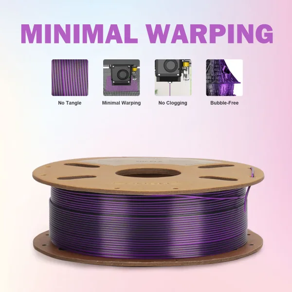 ERYONE Dual Color - Black & Purple Silk PLA Filament – 1.75mm, 1kg - Image 3