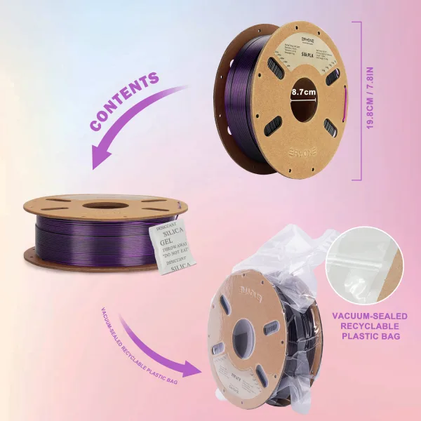 ERYONE Dual Color - Black & Purple Silk PLA Filament – 1.75mm, 1kg - Image 5