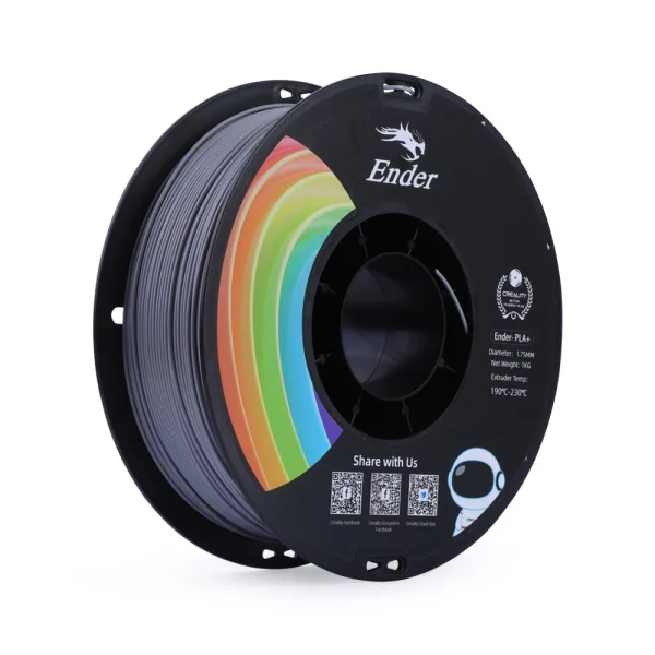 Creality Ender PLA+ Grey 3D Printer Filament – 1.75mm, 1kg
