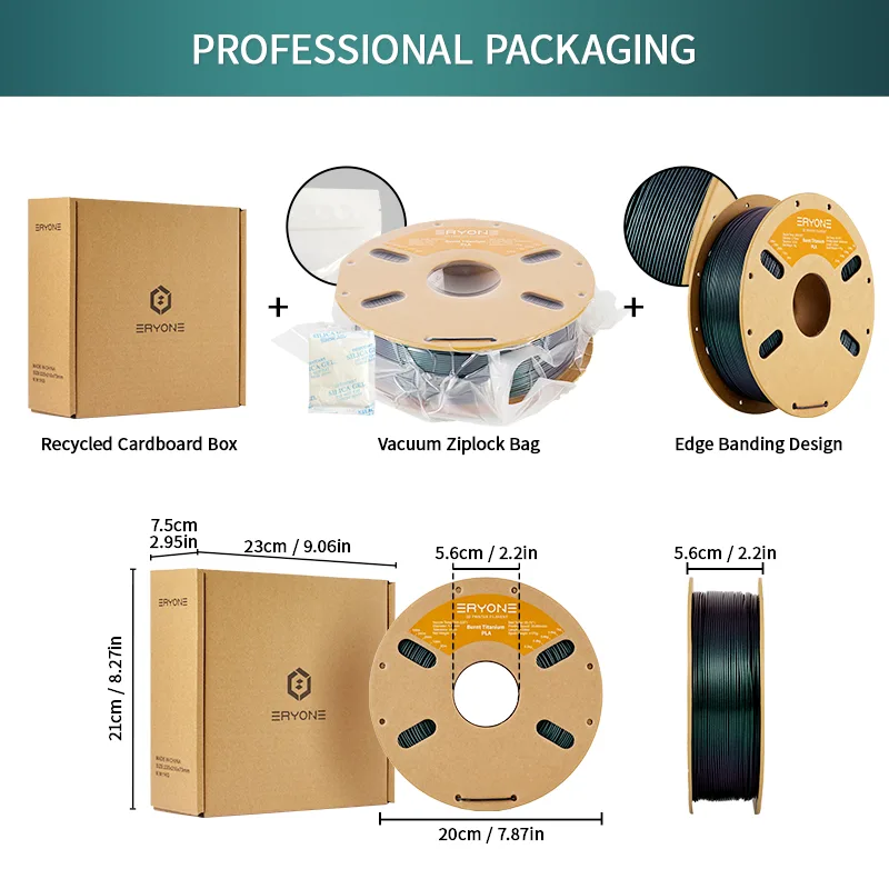 ERYONE Burnt Titanium Green PLA 3D Printer Filament 1.75mm +/- 0.03mm, Glitter PLA Filament 1KG Spool - Image 5