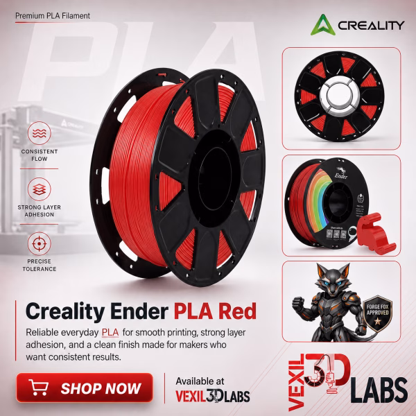 Creality Ender Red PLA 3D Printer Filament 1kg – 1.75mm