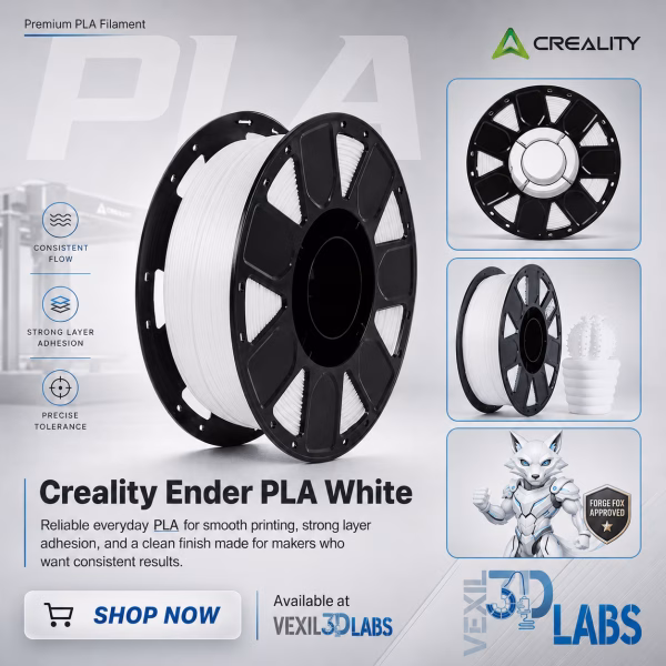 Creality Ender White PLA 3D Printer Filament 1kg – 1.75mm