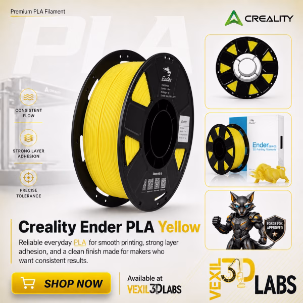 Creality Ender Yellow PLA 3D Printer Filament 1kg – 1.75mm