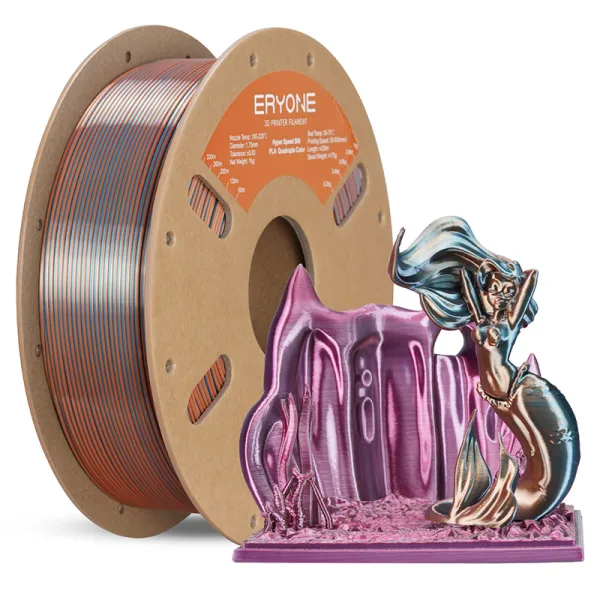 Hyper Speed Silk PLA Quad Color – Silver/Rose Gold/Green/Red | 1.75mm | 1Kg Roll - Emerald Athene