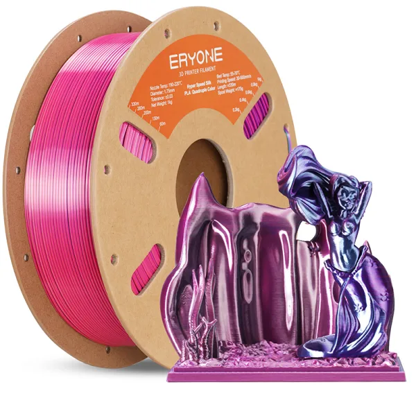 Hyper Speed Silk PLA Quad Color – Purple/Magenta/Pink/Blue | 1.75mm | 1Kg Roll - Cold Fire Night