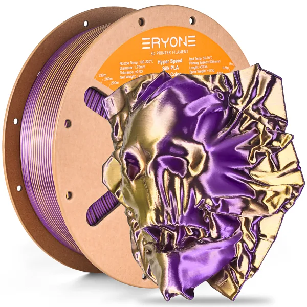 High Speed Dual Color Silk PLA – Gold & Purple | 1.75mm, 1kg