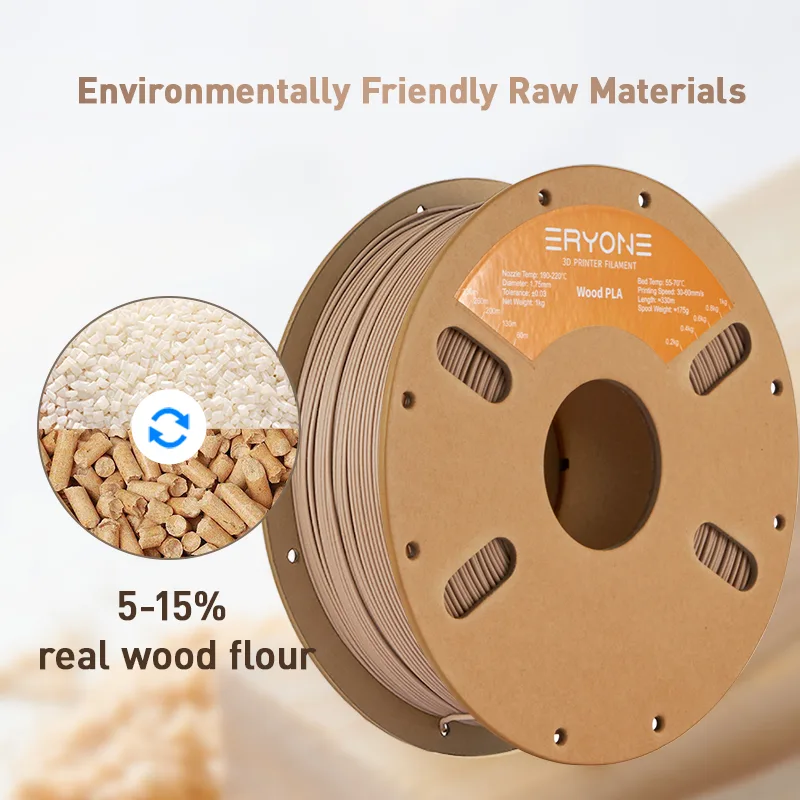 ERYONE Wood PLA – Light Wood Filament, 1.75mm, 1kg - Image 2