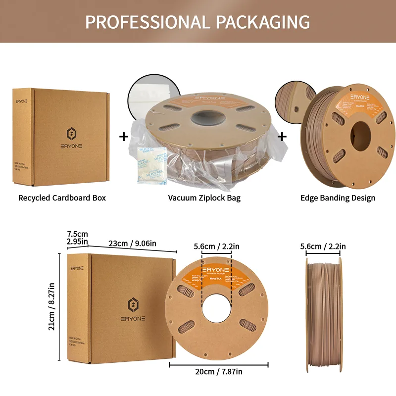 ERYONE Wood PLA – Light Wood Filament, 1.75mm, 1kg - Image 6