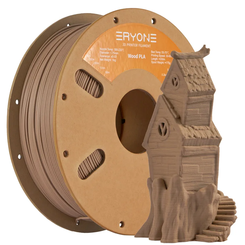 ERYONE Wood PLA – Deep Wood Filament, 1.75mm, 1kg