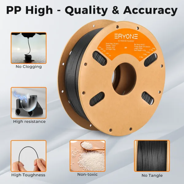 Polypropylene (PP) 3D Printer Filament – 1.75mm, 0.9kg Spool - Image 4