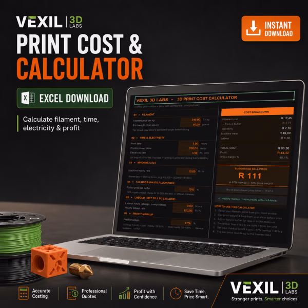 Vexil 3D Labs Print Cost Calculator – Excel Download