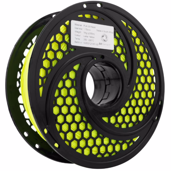 SA Filament PLA UV Neon Lunar Yellow 3D Printer Filament 1kg – 1.75mm