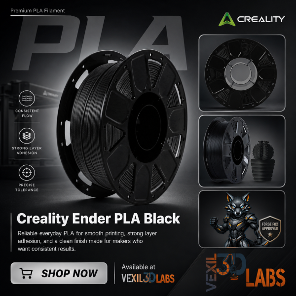 Creality Ender PLA Black Poster Creality Ender PLA - Black 3D Printer Filament | 1kg | 1.75mm
