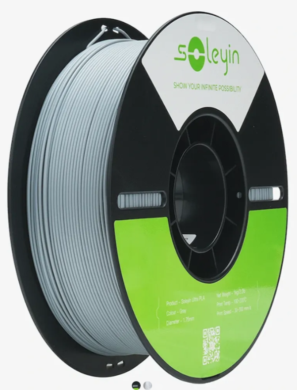 Soleyin Matte Grey Soleyin Ultra PLA Matte - Grey 3D Printer Filament | 1kg | 1.75mm