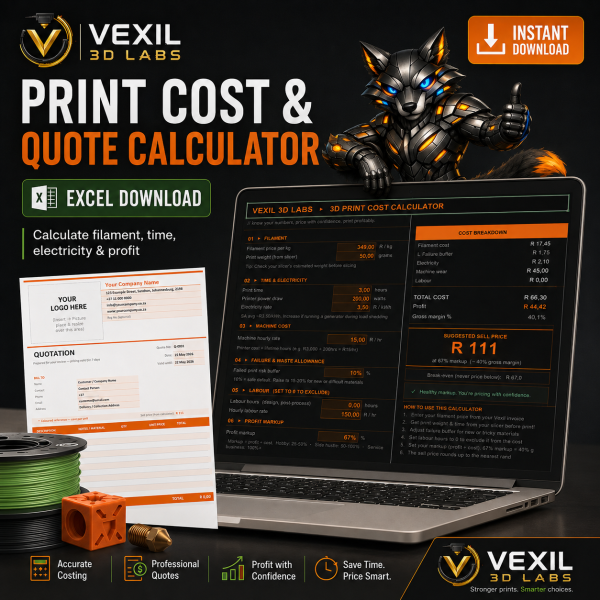 vexil 3d labs print cost & quote calculator – excel download 01