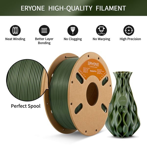 ERYONE PLA Army Green 3D Printer Filament | 1kg | 1.75mm