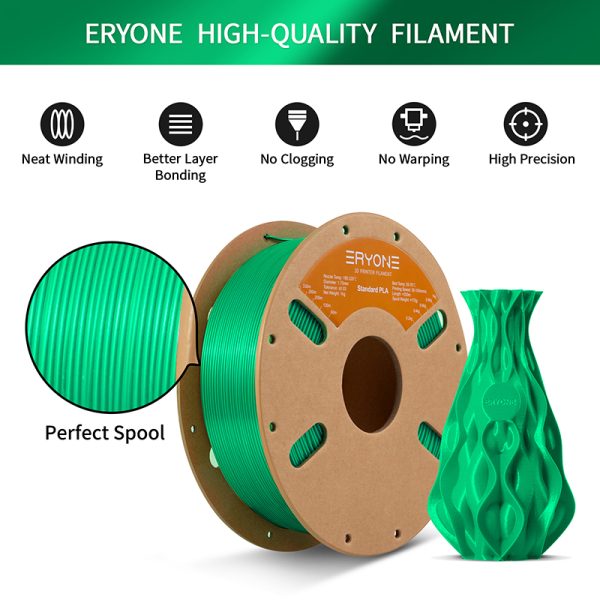 绿色-主图4-800 ERYONE PLA Green 3D Printer Filament | 1kg | 1.75mm