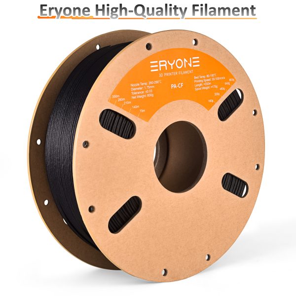 ERYONE Nylon CF (PA12-CF) Black 3D Printer Filament 800g – 1.75mm