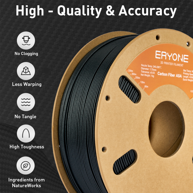 ERYONE ASA-CF Black 3D Printer Filament 1kg – 1.75mm - Image 5