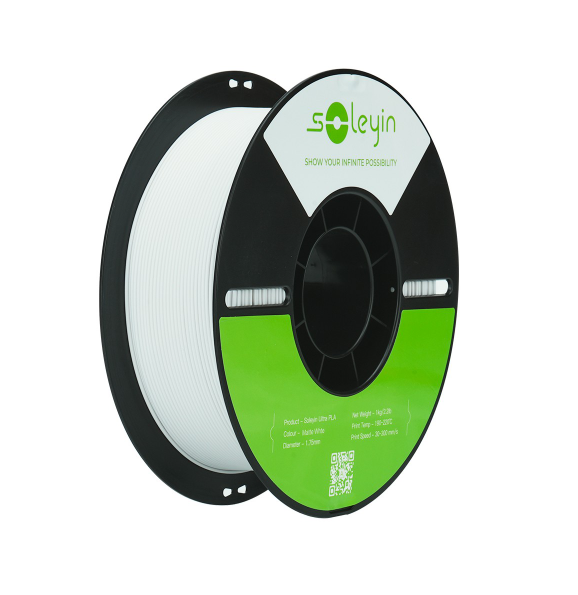 Soleyin Ultra PLA Matte - White 3D Printer Filament | 1kg | 1.75mm