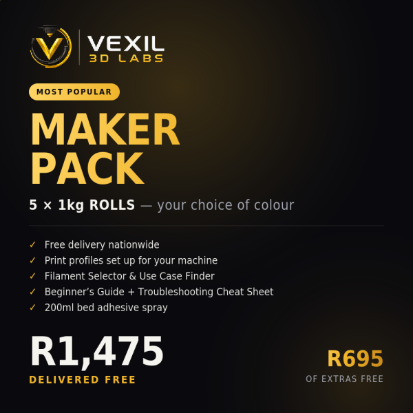 Maker Pack – 5 Filament Rolls + Starter Kit